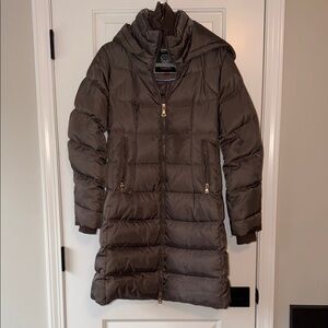 Vince Camuto Women’s Brown Quilted Hooded Puffer Coat